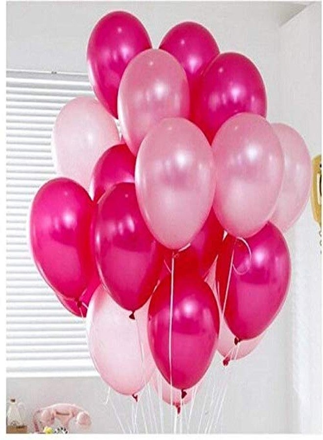 تريشرا بالونات TRISHRA Party Products ذات اللمسة المعدنية عالية الوضوح لتزيين حفلات أعياد الميلاد/الذكرى السنوية، عبوة من 25 بالونًا باللون الوردي الفاتح والوردي الداكن - Image 1